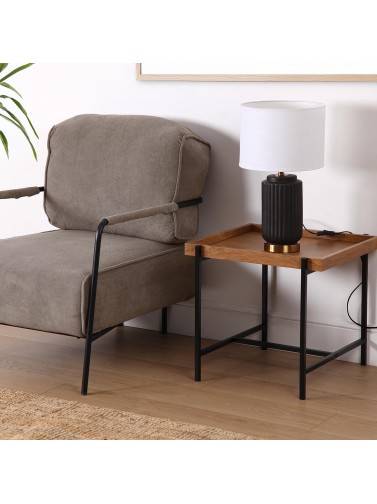 FAUTEUIL MARRON AVEC ACCOUDOIRS MODÈLE MAYTE