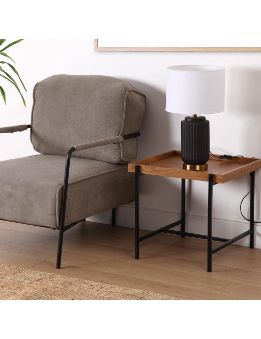 FAUTEUIL MARRON AVEC ACCOUDOIRS MODÈLE MAYTE