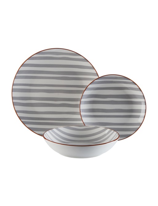 SERVISTIKSET MIT 18 TEILEN MODELL NERINA GRAY