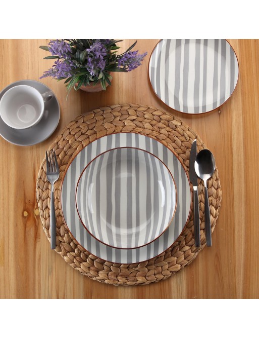 SERVISTIKSET MIT 18 TEILEN MODELL NERINA GRAY