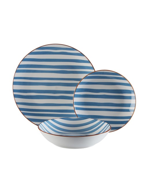 VAJILLA DE 18 PIEZAS MODELO NERINA AZUL