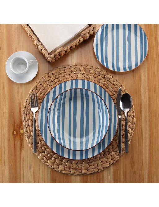 VAJILLA DE 18 PIEZAS MODELO NERINA AZUL