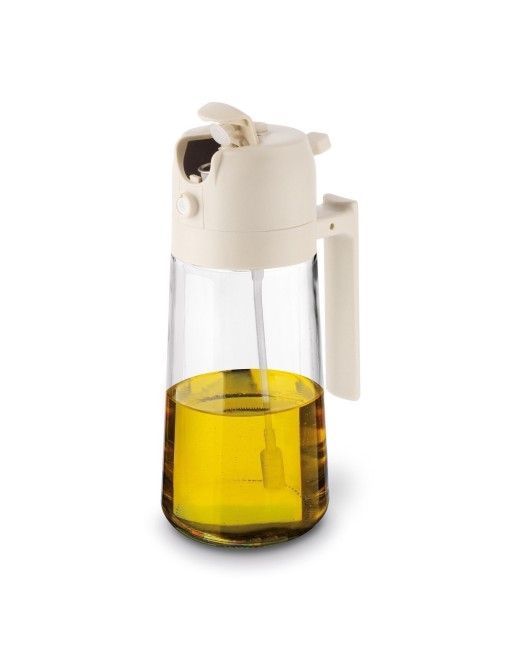 PULVERIZADOR DE CRISTAL PARA ACEITE MODELO BLANCO 450ML