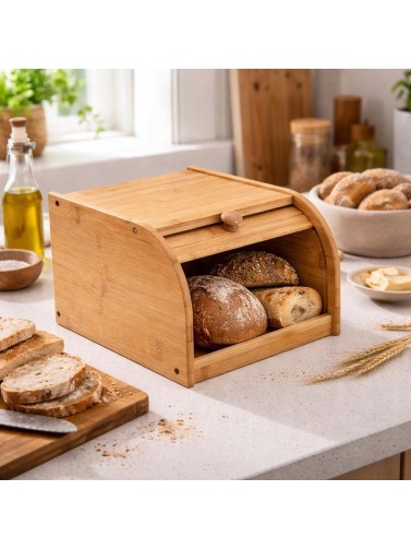 BAC À PAIN DE BAMBOU AVEC COUVERCLE