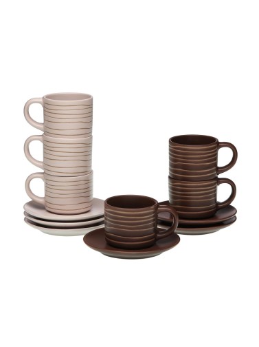 SET DE 6 TAZAS DE CAFE CON PLATO MODELO ORIGIN