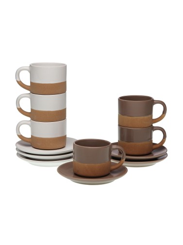 ENSEMBLE DE 6 TASSES DE CAFÉ AVEC SOUCOUPE MODÈLE IMARA