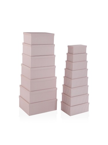 SET 15 CARDBOARD STRIPED BOXES