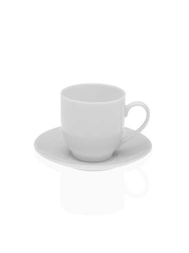 PORCELAIN COFFEE MUG WITH SAUCER MODEL CALMA WHITE