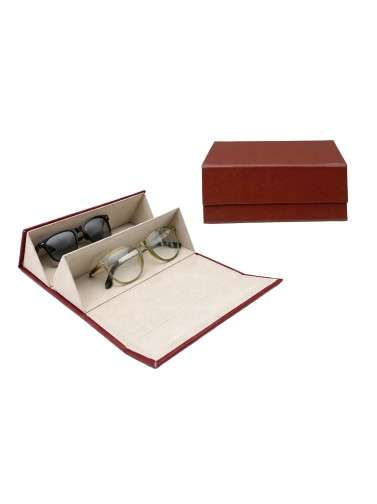 ÉTUI POUR DEUX LUNETTES EN TERRE CUITE EN FAUX CUIR