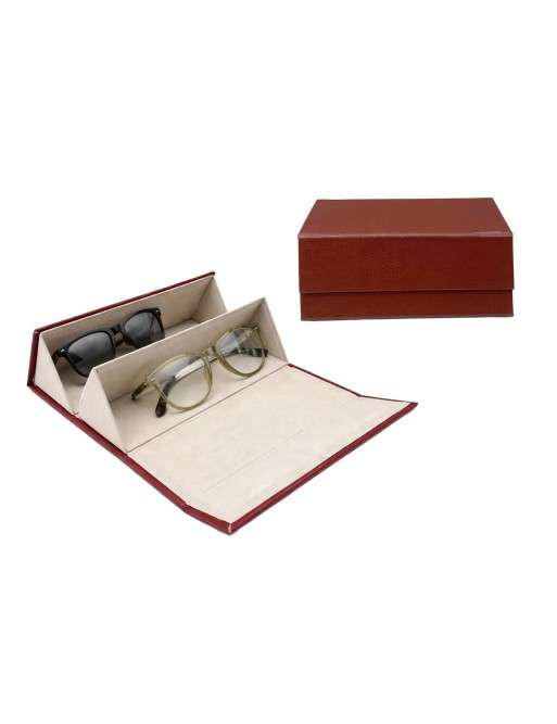 FUNDA PARA DOS GAFAS MODELO POLIPIEL TERRACOTA