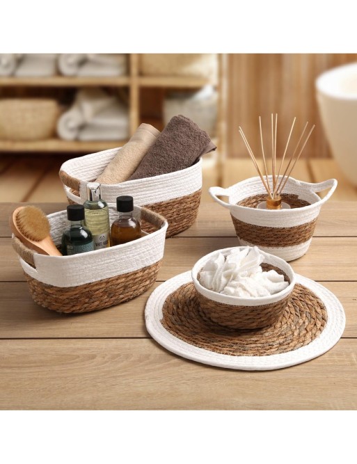 MEDIUM MODEL WHITE BASKET WITH HANDLES MEDIUM MODEL WHITE BASKET WITH HANDLES