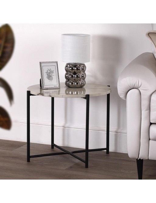 LAMPE AVEC SOCLE MÉTALLIQUE ET ABAT-JOUR ARRONDI