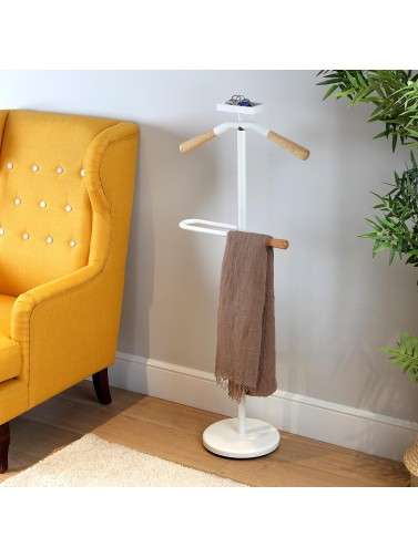 Coat stand or suit valet stand, model Pine (White)