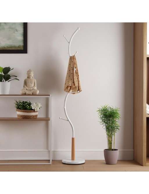 PORTE-MANTEAU AVEC 9 CINTRES MODÈLE BLANC EN SILCE