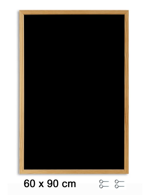 Schwarze Schreibtafel mit Holzrahmen (90 x 60 cm) Schwarze Schreibtafel mit Holzrahmen (90 x 60 cm)