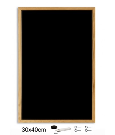 Schwarze Schreibtafel mit Holzrahmen (40 x 30 cm)