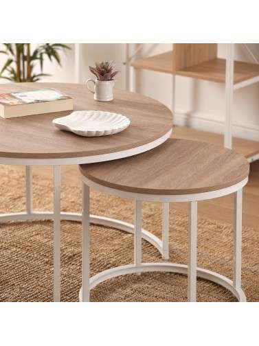 DOS MESAS AUXILIARES BLANCAS MODELO ANDREA