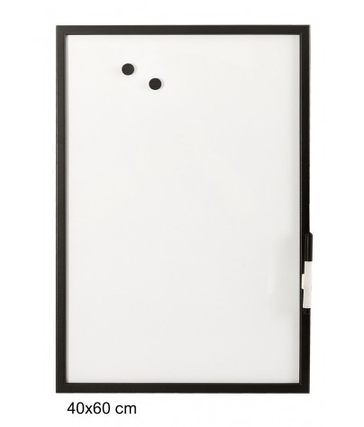 Pizarra blanca con marco color negro (60 x 40 cm)