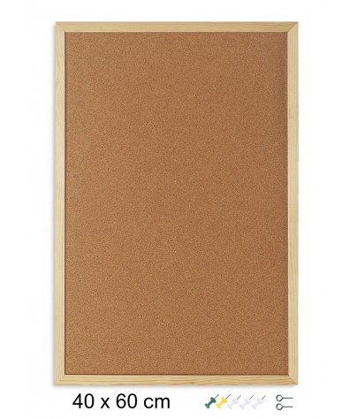 Cork board with wooden...