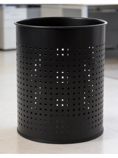 Lochblech Papierkorb (schwarze Farbe)
