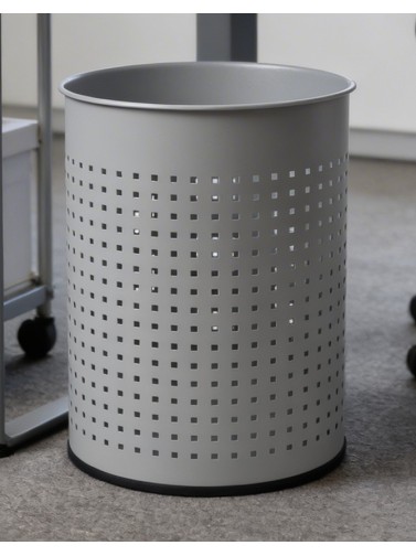 Perforated metal wastebasket (Silver)