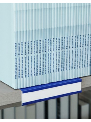 Metal label holder (3,5x20x16,5 cm). Color blue