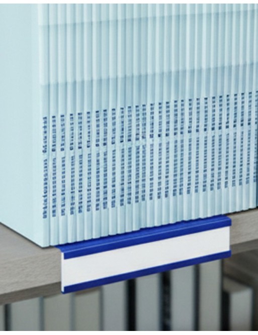 Etikettenhalter aus Metall (3,5x20x16,5 cm). Farbe blau Etikettenhalter aus Metall (3,5x20x16,5 cm). Farbe blau