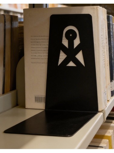 Sujeta libros metálico estampado 22x14,5x18 cm (azul)