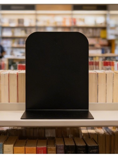 Serre-livres métallique noir et argent. Modèle moyen