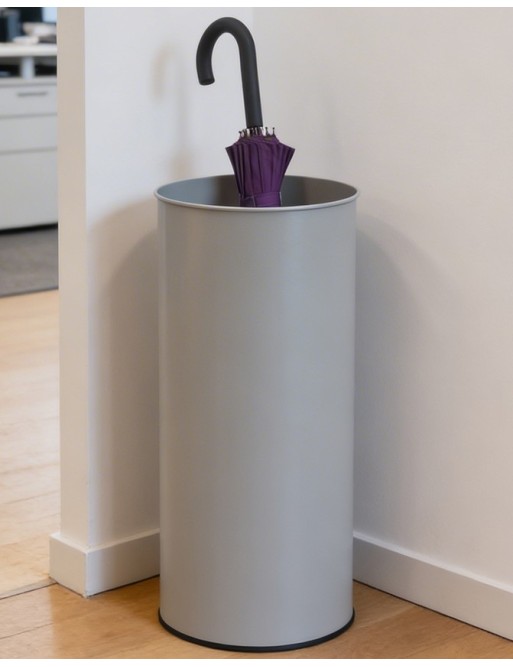 Porte-parapluie métallique, modèle 35 Litres. Couleur argent