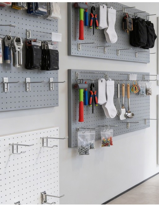 Perforated wall panel made of perforated. Silver color