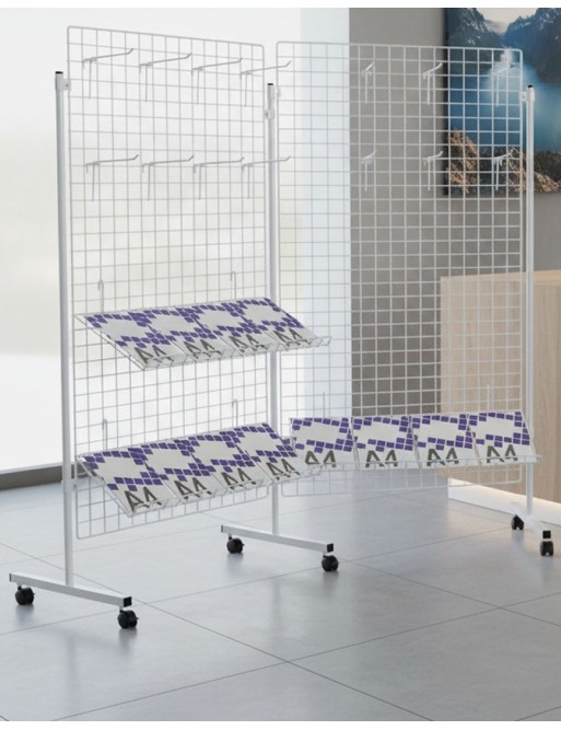 Expositor con Panel de malla en color blanco (180x96x51,1)