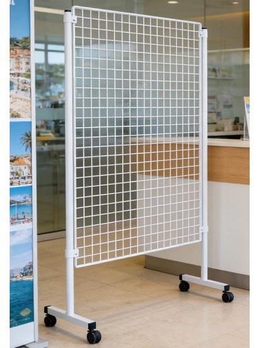 Expositor con Panel de malla en color blanco (180x96x51,1)