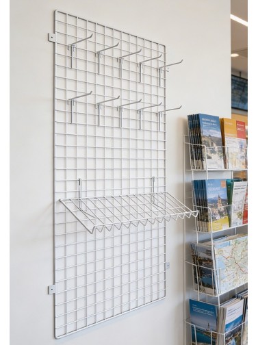 Panneaux en treillis 90x30x1 + Plaque support mural. Couleur blanche