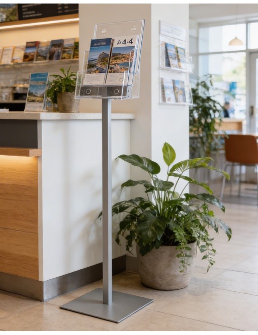 Free-standing display stand A4V 3 departaments