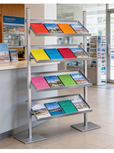 Front facing display stands for magazines and catalogues