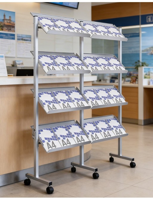 Front facing display stands for magazines and catalogues