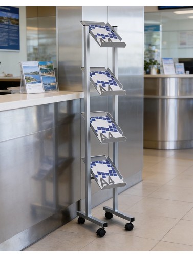 Frontal ausgerichtete Prospektregale für Zeitschriften und Katalog