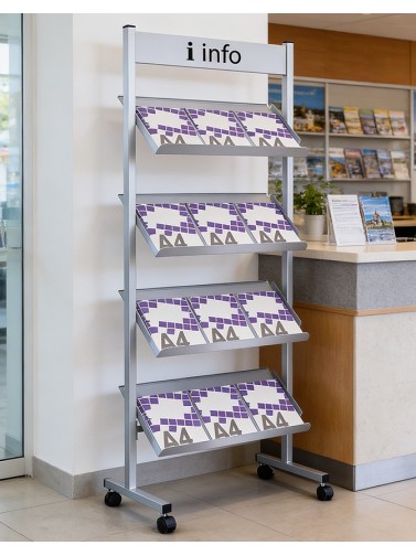 Front facing display stands for magazines and catalogues