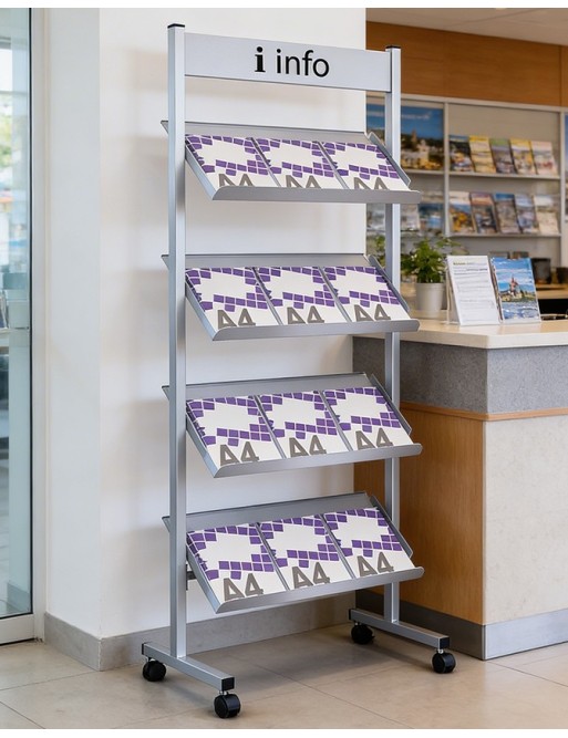 Front facing display stands for magazines and catalogues