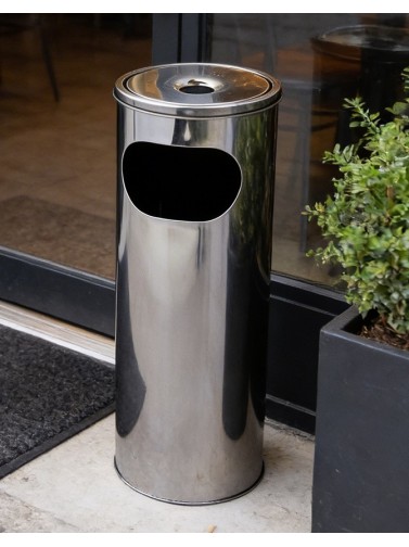 Standaschenbecher mit integrierten abfalleimer aus metall (58 x 20,5 cm)