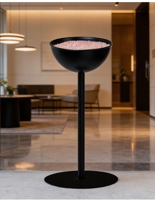 Cenicero de pie metálico en color negro