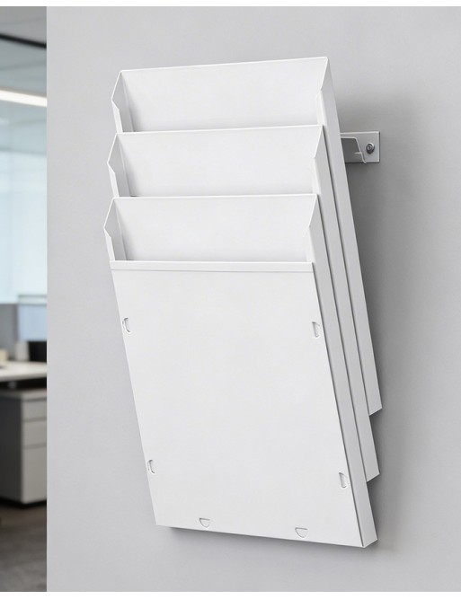 A4V-Wanddisplay mit 4 Abteilungen in Weiß