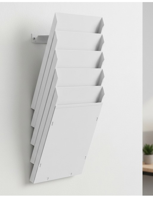 A4V Wall Display with 5 Departments in White color