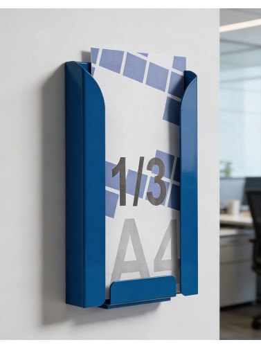 Présentoir mural 1/3 A4V (porte-brochures) (Bleu)