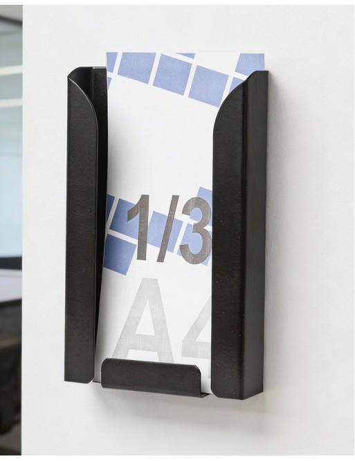 Présentoir mural 1/3 A4V (porte-brochures) (Le noir)