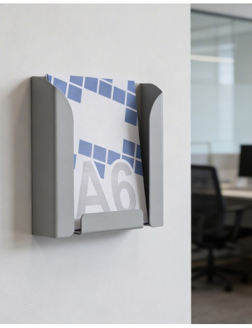 Display stand A6 (brochure holders). Silver color