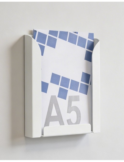 Présentoir mural A5V (porte-brochures). Couleur blanche