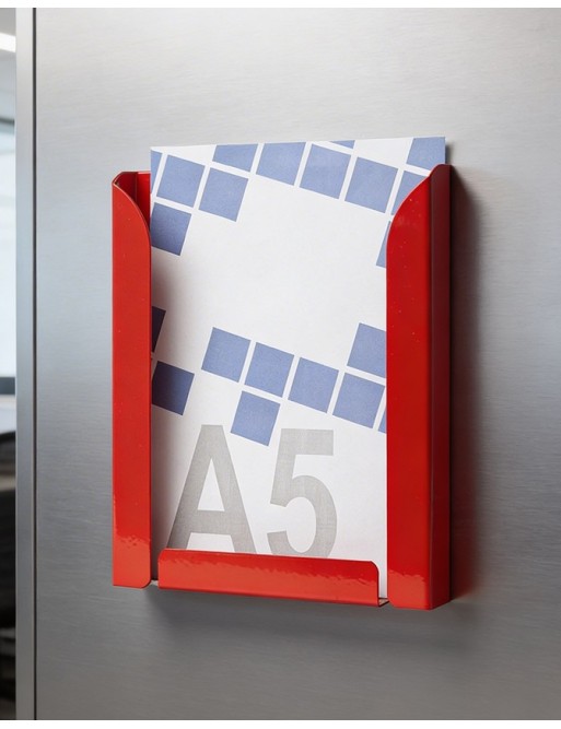 Présentoir mural A5V (porte-brochures). Couleur rouge