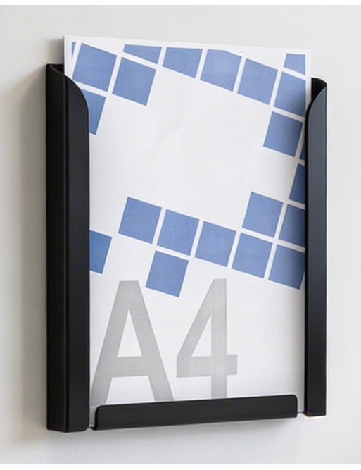 Présentoir mural A4V (porte-brochures). Couleur noire